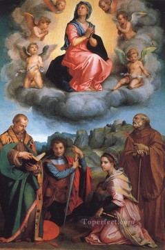 Andrea del Sarto Painting - Virgen con los Cuatro Santos manierismo renacentista Andrea del Sarto
